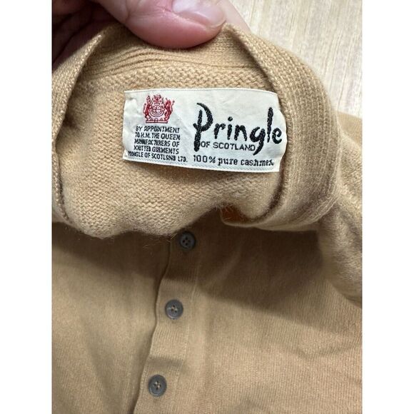 Pringle Of Scotland Cashmere Vest Sz Large Button Up Gorgeous  Brown Queen - Picture 3 of 7